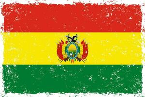 bolivia bandera grunge afligido estilo vector