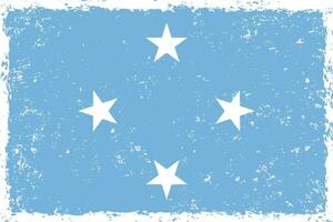 micronesia bandera grunge afligido estilo vector