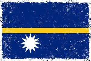 Nauru flag grunge distressed style vector