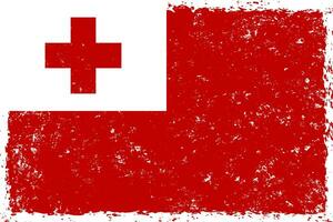 Tonga flag grunge distressed style vector