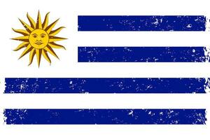 Uruguay flag grunge distressed style vector