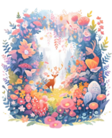 conto de fadas Magia fada jardim, lindo fantasia floral, ai gerado png