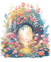 fiaba Magia Fata giardino, bellissimo fantasia floreale, ai generato png