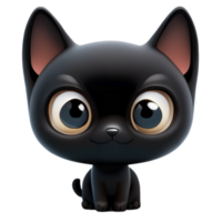 gato Preto animal fofa ai generativo png