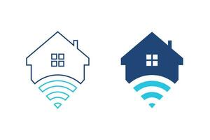 hogar y Wifi icono símbolo inalámbrico casa sencillo íconos vector