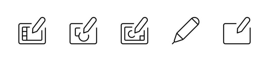 Graphic tablet icon. Editable Stroke. Flat vector icon for apps, ui and websites.