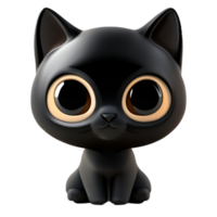 gatto nero animale carino ai generativo png