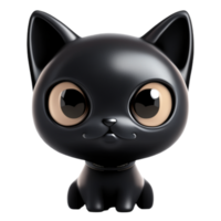 gato Preto animal fofa ai generativo png