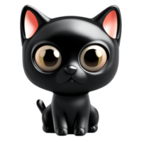 gatto nero animale carino ai generativo png