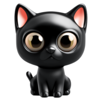 gato Preto animal fofa ai generativo png