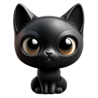 chat noir animal mignonne ai génératif png