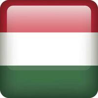 Hungary flag button. Square emblem of Hungary. Vector Hungarian flag, symbol. Colors and proportion correctly.