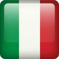 Italy flag button. Square emblem of Italy. Vector Italian flag, symbol. Colors and proportion correctly.