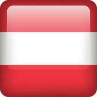 Austria flag button. Square emblem of Austria. Vector Austrian flag, symbol. Colors and proportion correctly.