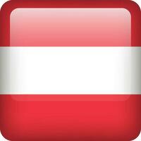 Austria flag button. Square emblem of Austria. Vector Austrian flag, symbol. Colors and proportion correctly.