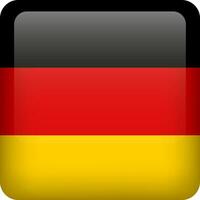 Germany flag button. Square emblem of Germany. Vector German flag, symbol. Colors and proportion correctly.