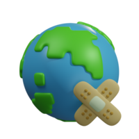 3d render illustration Love Mother Earth Day Icon plant png