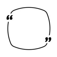 Quoting box. Quote frame with quotation marks. vector