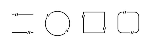 Quoting box set. Quote frame with quotation marks. Speech bubble for text. vector