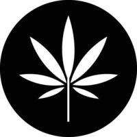 Cannabis leaf icon. hemp marijuana leaf vector symbol in black color. CBD weed leaf sign herbal nature organic Isolated flat and line symbol for web site Computer and mobile.