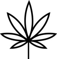 Cannabis leaf icon. hemp marijuana leaf vector symbol in black color. CBD weed leaf sign herbal nature organic Isolated flat and line symbol for web site Computer and mobile.