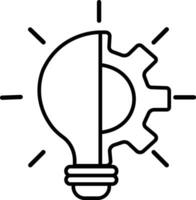 Innovation icon. Light bulb and cog inside. inspiration line vector. Simple element from digital disruption. Outline Innovation for templates, infographics and more vector
