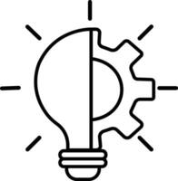 Innovation icon. Light bulb and cog inside. inspiration line vector. Simple element from digital disruption. Outline Innovation for templates, infographics and more vector