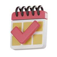 Business Startup Planning Check Mark on Calendar 3d render. png