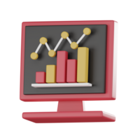 Business Growth Strategy Chart on Computer Screen 3d render. png