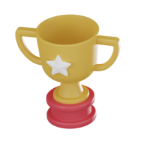 Startup Victory Champion Trophy Icon 3d render. png