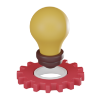 Innovative gear Icon for Business Startup and Idea Management 3d render. png