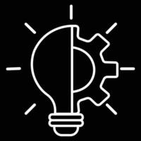 Innovation icon. Light bulb and cog inside. inspiration line vector. Simple element from digital disruption. Outline Innovation for templates, infographics and more vector