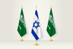 Meeting concept between Israel and Saudi Arabia. vector