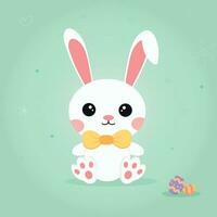 happy easter card with bunny vector