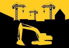 excavator on the background. vector illustration