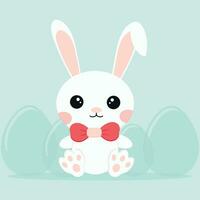 happy easter card with bunny vector