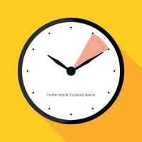 Fall back vector illustration. alarm clock