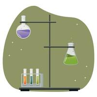 test tubes with liquid. laboratory, vector illustration