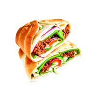 Sandwich with meat and vegetables.AI Generative png
