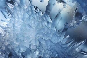 Abstract ice textures on car window in winter. Frosted Glass and Ice. A Textured Look. backgrounds and textures concept. AI Generative photo