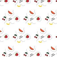 seamless pattern with fruits. summer pattern. flower wallpaper vector