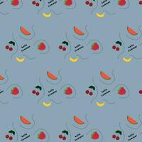 seamless pattern with fruits. summer pattern. flower wallpaper vector