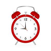 Red alarm clock isolated on white background. vector