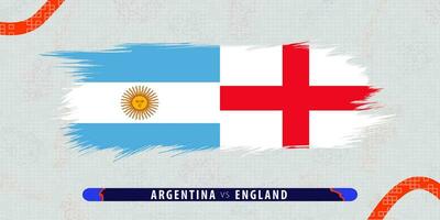 Argentina vs England, international rugby bronze final match illustration in brushstroke style. Abstract grungy icon for rugby match. vector