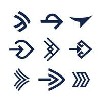 Set of arrow design element icon vector with creative unique concept