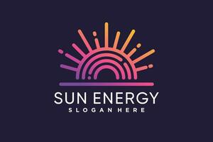 Energy design element icon vector with modern creative and simple sun concept