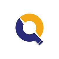 Letter Q design element icon with creative search concept vector