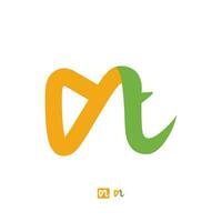 Letter MT design element icon with creative modern concept vector