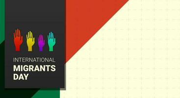 International migrants day. Abstract concept design template for banner, background, poster vector