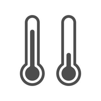 Thermometer for measuring temperature simple icon on white background. Temperature symbol. Hot air, cold air. Outline style icon for web design. Vector illustration.